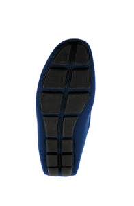 Driver in navy blue grained calfskin