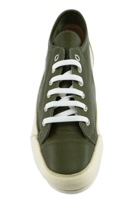 Sneaker in nappa bicolore panna - verde suola gomma bubble 116