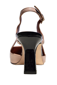 Décolleté with 70 mm heel in white nappa leather and leather