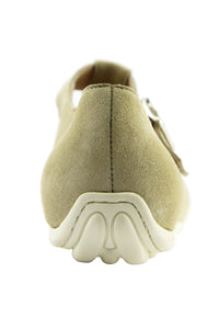 Ballerina in camoscio fumo con fibbia e suola in gomma bubble BA223