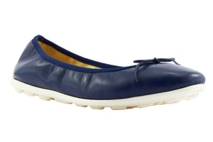 Ballerina in nappa bluette suola gomma bubble BA98