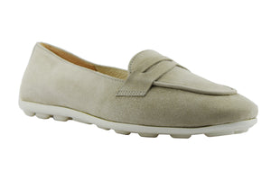 Mocassino in camoscio grigio fumo suola gomma bubble MC56