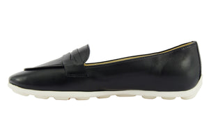 Mocassino in nappa nera suola gomma bubble MC56