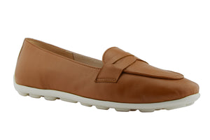 Mocassino in nappa camel suola gomma bubble MC56