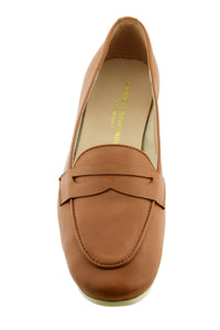 Mocassino in nappa camel suola gomma bubble MC56