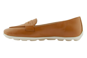 Mocassino in nappa camel suola gomma bubble MC56