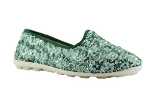 Friulana in paillettes verde menta suola gomma bubble P112