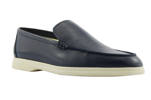 Mocassino yacht in nappa blu navy