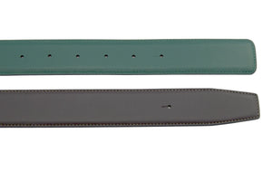 Cocoa - forest green double tip rod in full grain calf leather for essential brass buckle. 35mm